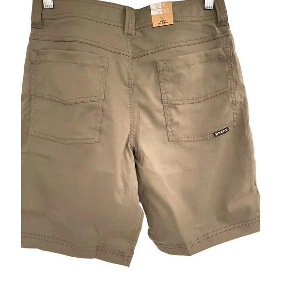 Prana Men's Shorts Stretch Brion Size 28 Dark Brown Quick Dry 9" length UPF 50 - Picture 5 of 8